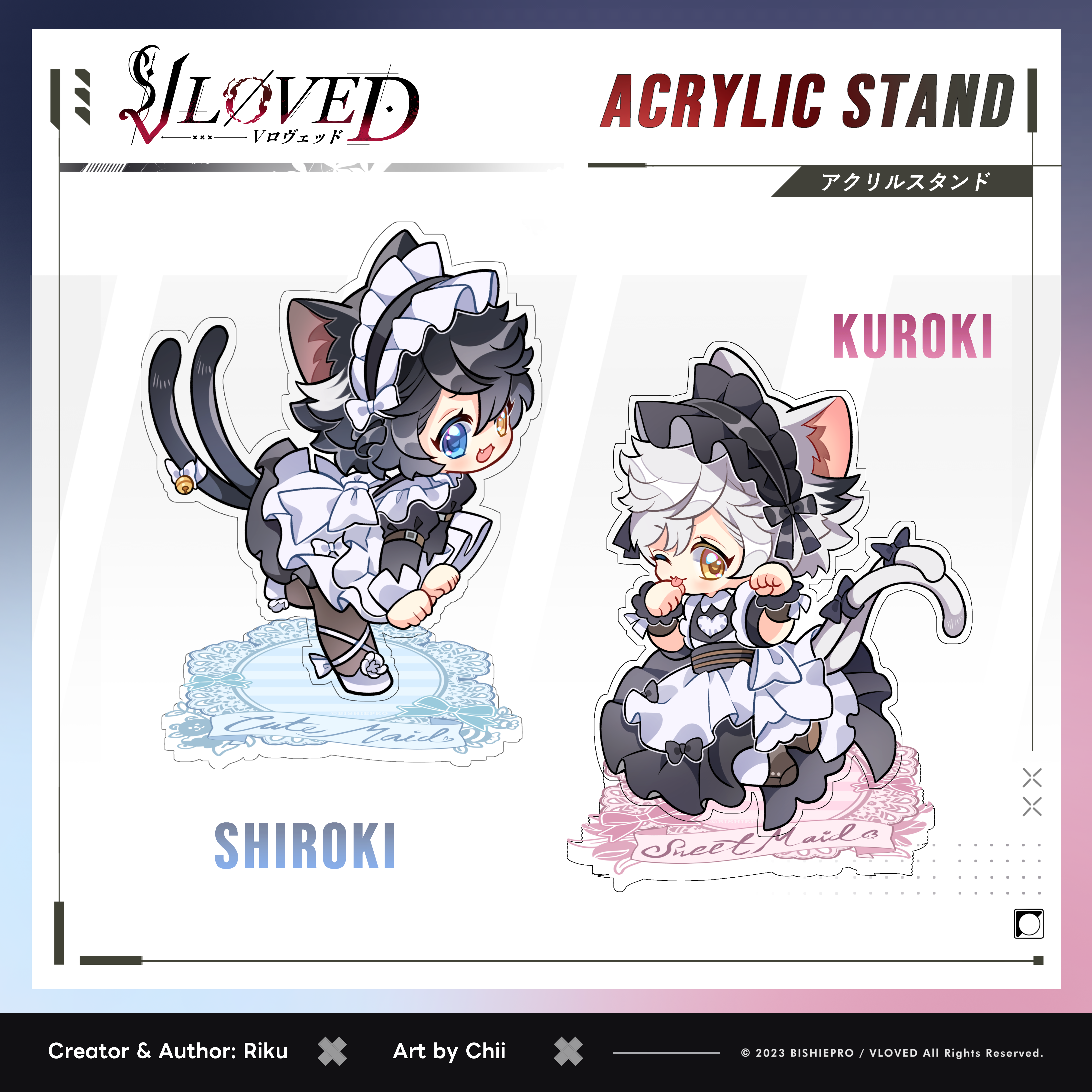VLOVED "Shiroki & Kuroki Chibi Maid Day" Acrylic Stands